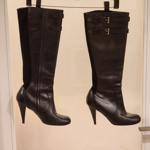 Excellent!!| US 7B| COLE HAAN: Black Leather Knee Double buckle boots - Picture 5 of 6